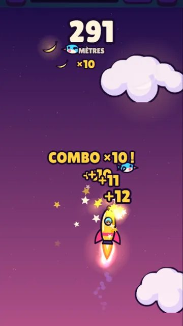 Fusée Banane : 291 mètres, combo ×10