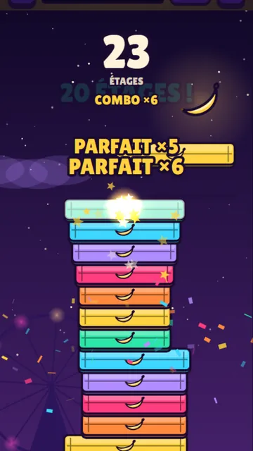 La Tour de Bananes : 23 étages, combo ×6, « Parfait ×6 »